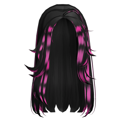 long scene rockstar hair in raccoon pink Roblox item
