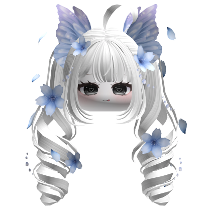 Mystical Sakura Petal Pigtails (White)