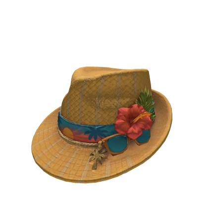 Pinstripe-Summer Fedora [Code: SU22ER] Roblox item