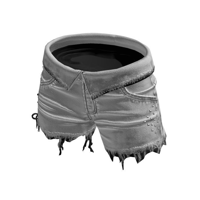 White Grunge Emo Denim Torn Shorts