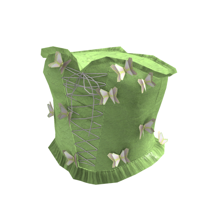 [fendudu]Y2K Butterfly Blouse(green lace)