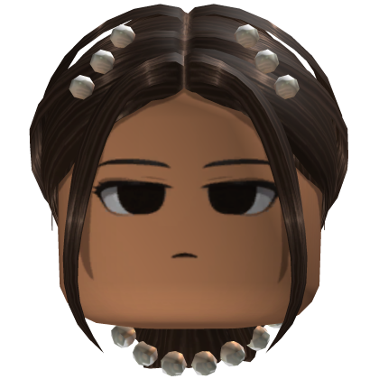 Pearl Slick Back Bun Hair (Brown)