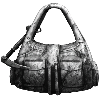 White Handheld Dirty Cargo Bag w/ Scythe