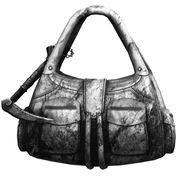 White Handheld Dirty Cargo Bag w/ Scythe
