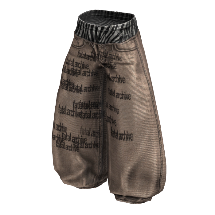 Tan Baggy Skater Zebra Denim