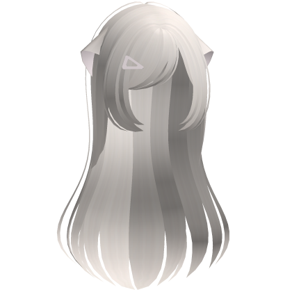 ♡ : long silky kitty anime hair w/ clip blonde Roblox item