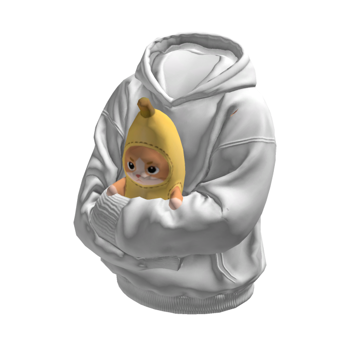 Banana Cat Meme Holdable Huggable Sweater Hoodie