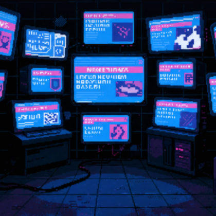 Hacker Room Neon Cyberpunk Background