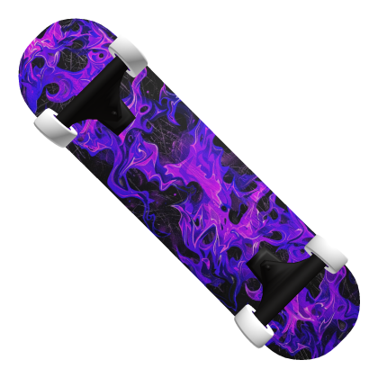 Purple Grunge Flames Skateboard