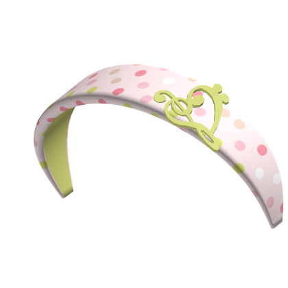 Pink & Green Polka Dot Gyaru Music note Headband