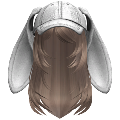 Milktea Layered Girl Hair w/White Bunny Cap Y2K Roblox item