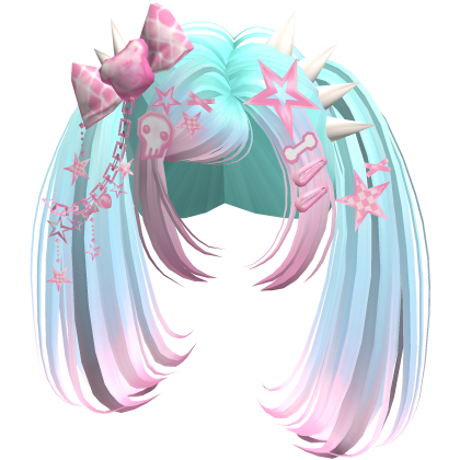 ♡ Scene Spiky Moe Pigtails (Cotton Candy)