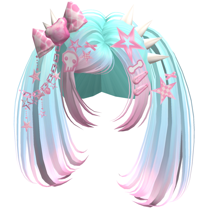 ♡ Scene Spiky Moe Pigtails (Cotton Candy)