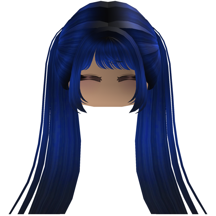 Cute emo y2k hair fluffy (blue)