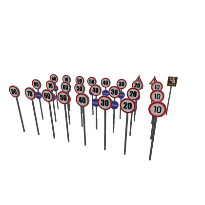 Speed limits signs
