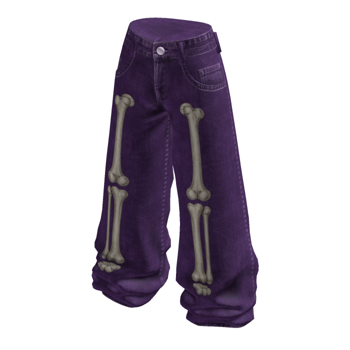 Baggy Pants with Bone Graphics (Purple)