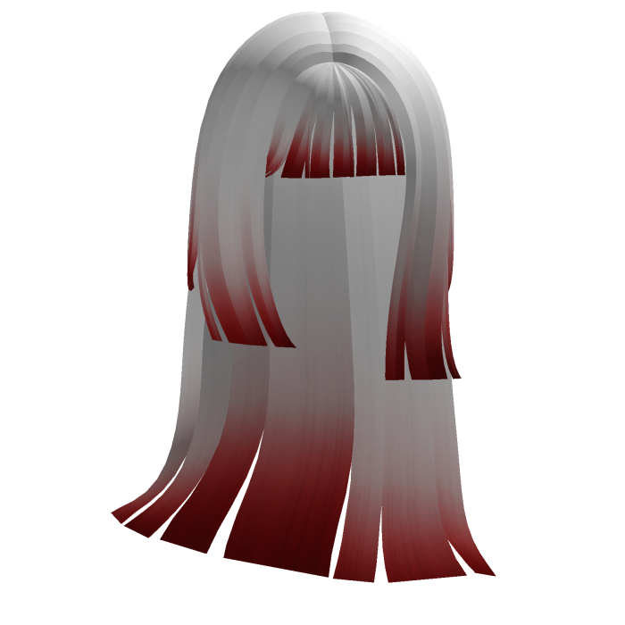 Huntress Red & White Ombre Hime Hair with Bangs
