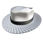 White & Black Striped Fedora