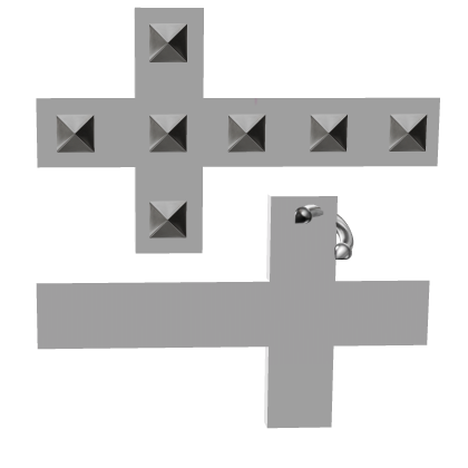 alt emo pieced studded cross white