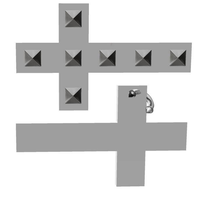 alt emo pieced studded cross white