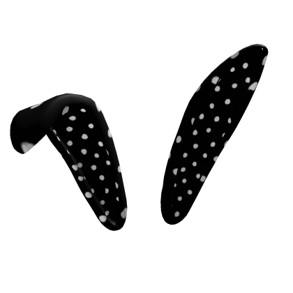 2017 Bunny Ears Black & White Polka Dots (Recolor) Roblox item