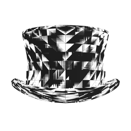 Black And White Glitch Magician Top Hat [Animated] Roblox item