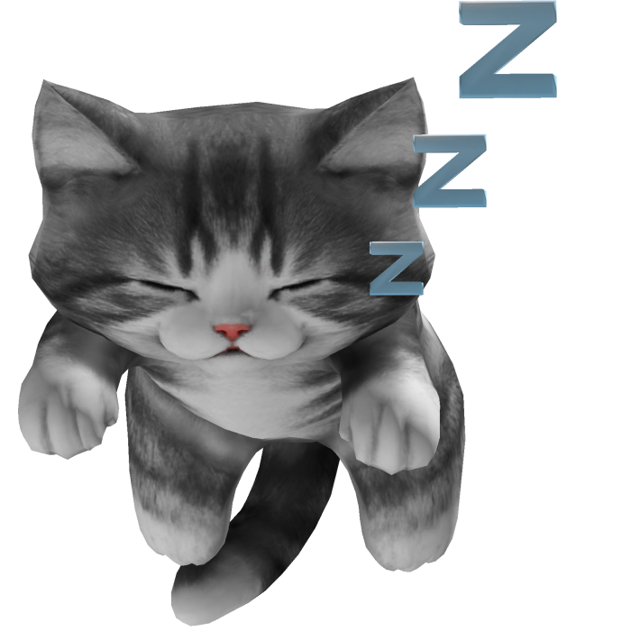 Cute Sleeping Cat on Head 💤 - Grey [3.0] 
