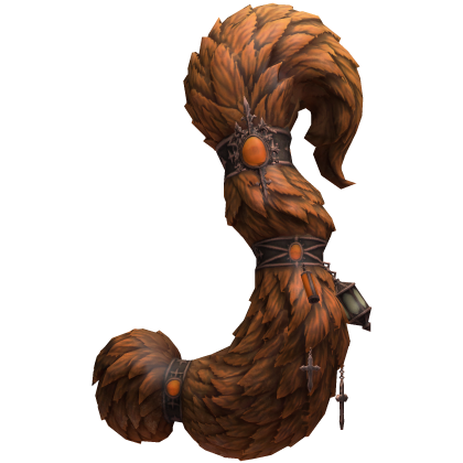 Orange Fluffy Tail with Charms