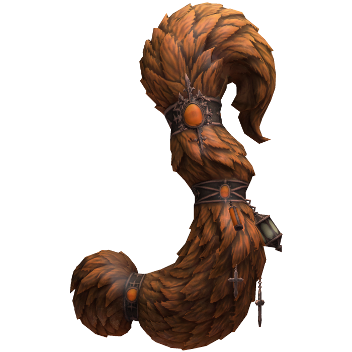 Orange Fluffy Tail with Charms
