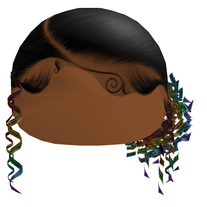 Curly Side Ponytail In Rainbow