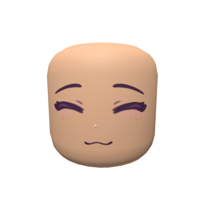 Closed Eyes Anime Face Head - Cute Mask