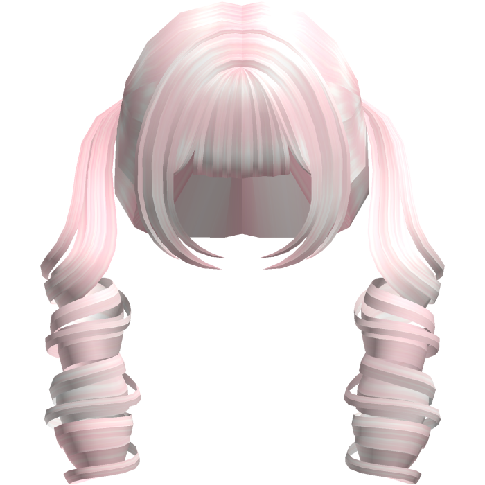 Pink Curly Pig Tail Girl Hair