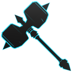 Glowing Blue aqua and Black Hammer