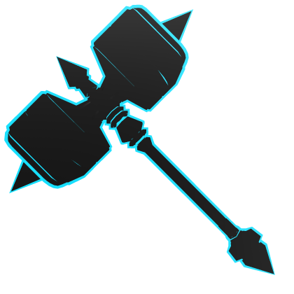Glowing Blue aqua and Black Hammer thumbnail