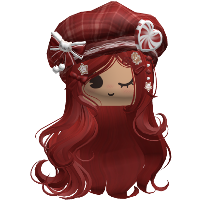 ♡ Christmas Swirls w/ Beret (Red)