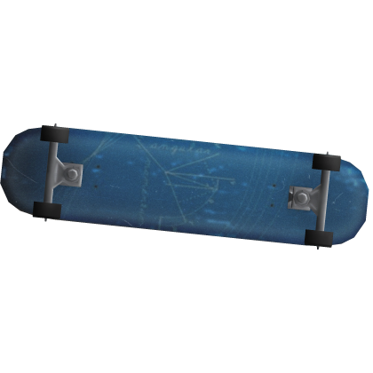 Custom Blue Math Design Skateboard V4 (Back)