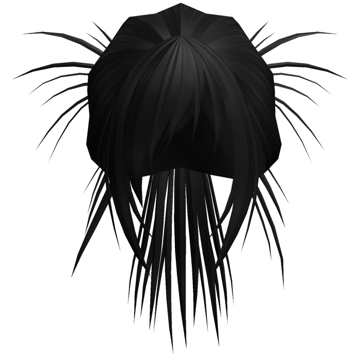 Anime Spiky High Bun w/ Side Bangs (Black)