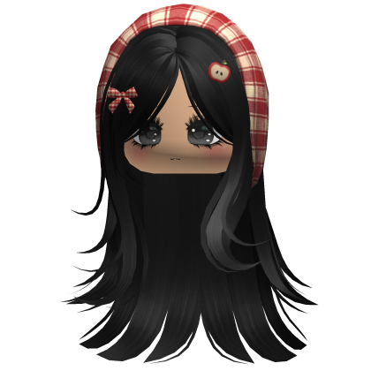 Cute Igari Girl w Plaid Headscarf Black Roblox item