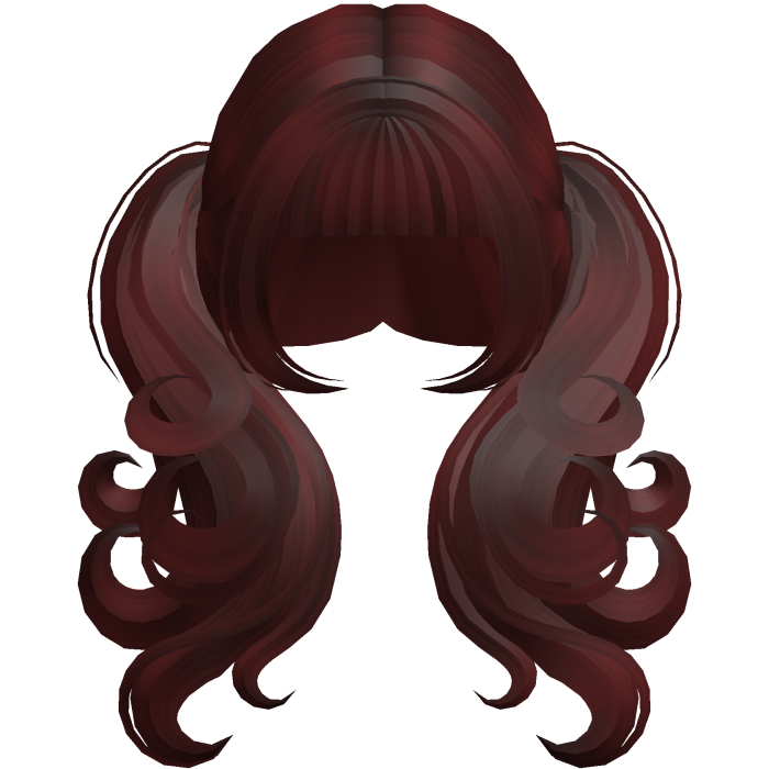 Dark Red Cut Long Messy Swirly Pigtails