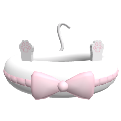 Cute Kawaii White Pink Cat Floatie thumbnail