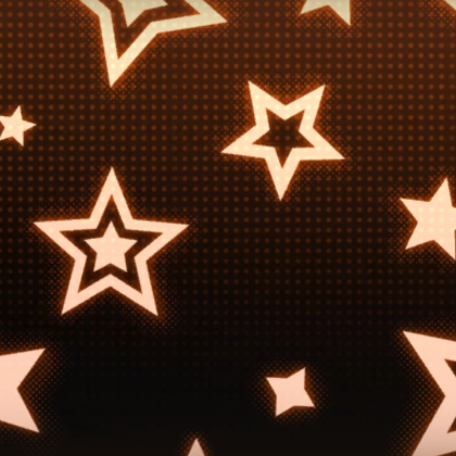 Orange Neon Glowing Stars
