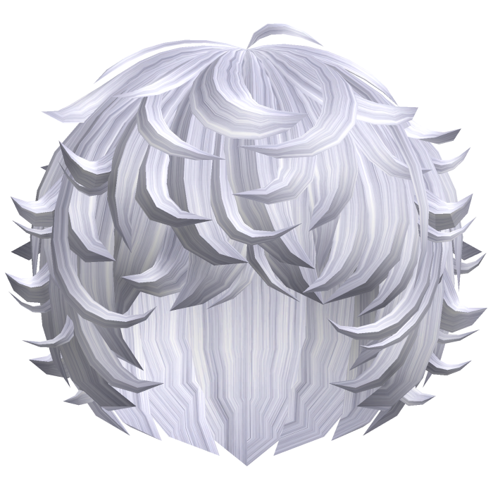 cute kawaii silver messy swirly curly fluffy hair