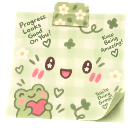 Kawaii Taped Sticky Note Face