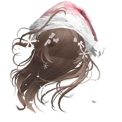 Lush Windy Hair w/Santa Hat (Milktea)