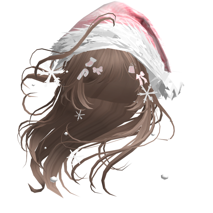 Lush Windy Hair w/Santa Hat (Milktea)