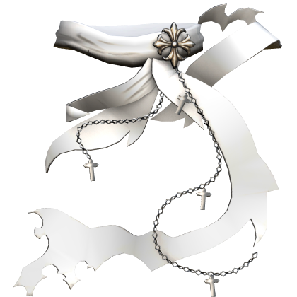 Epic Mystical Gothic Emo Distressed Scarf White
