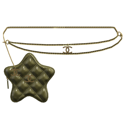 Olive Green Cstar Quilted Waist Bag Gold Roblox item