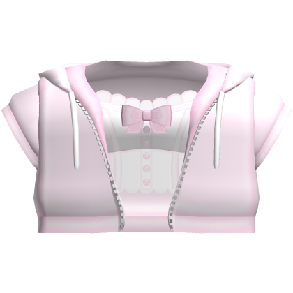 cute bunny zip up hoodie in pink and white