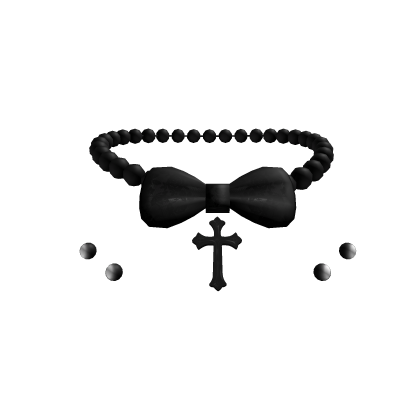 Black Gothic Lace Bow Cross Choker w/ Piercing