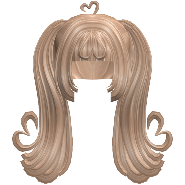 Curled Doll Swirl Heart Pigtails in Milktea